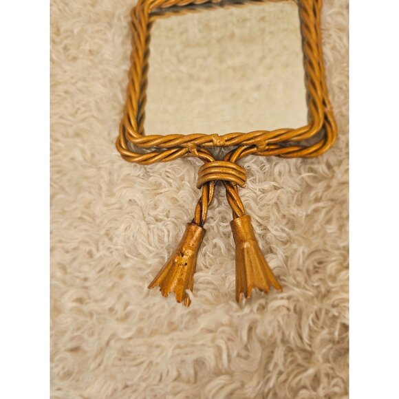 Homco Vintage Gold-Tone Metal Mirrors, Set 2 - Picture 5 of 7